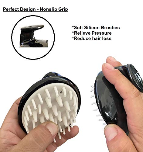 G.B.S Hair Scalp Massager Shampoo Brush, Promotes Hair Growth, Improves Circulation, Reduces Stress Hair Care Tool, Black and Red