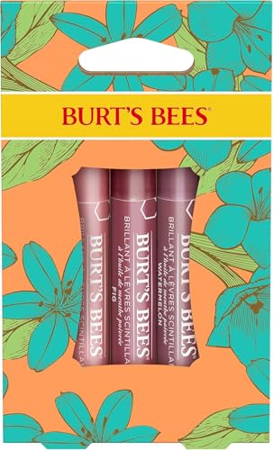 Burt's Bees Lip Balm Spring Gifts, 3 Nourishing Lip Care Shimmers for All Day Glow, Kissable Color Spring Gift Set -Peony, Fig & Rhubarb (Packaging Beauty & Personal Care Burt's Bees