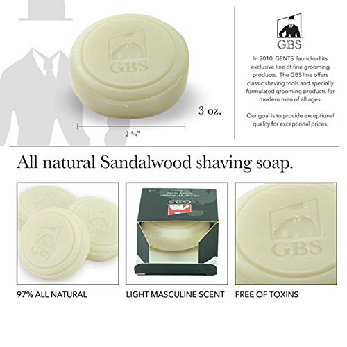 G.B.S Men's Ceramic Shaving Mug with Knob Handle and Pack of 3 Natural Soaps Beauty and Personal Care G.B.S