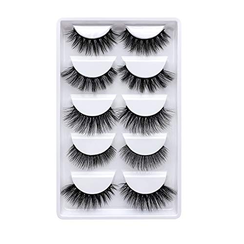 3D Mink False Eyelashes Luxurious Cross Thick Long Fake Eye Lashes Eye Makeup-5 Pairs (5pair mixed) Beauty & Personal Care Aonmik