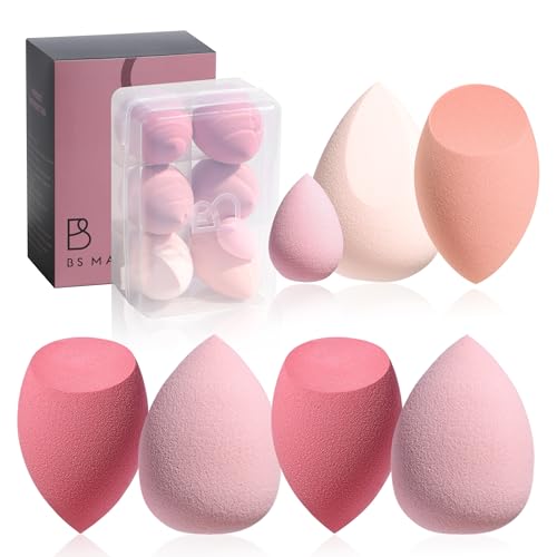 Makeup Sponge Set BS-MALL with Storage Case 7 Pcs for Liquid, Cream, and Powder,SAVE Foundation with 1 Mini Makeup Sponge For Travel Daily Use Beauty and Personal Care BS-MALL Default Title