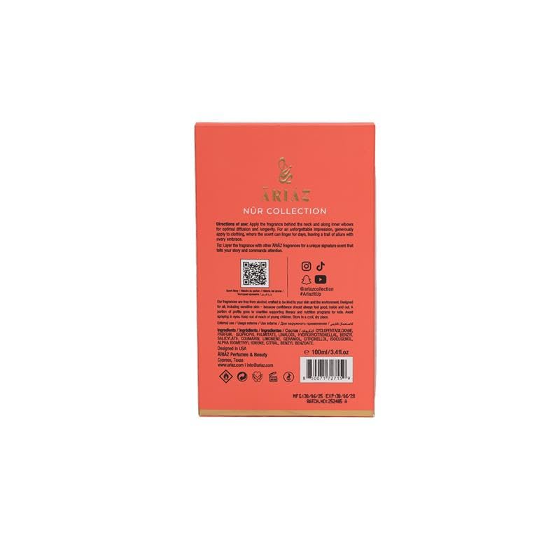 ARIAZ FIRE Women’s Eau De Parfum - Bold Floral Gourmand Fragrance with Tuberose, Bergamot, Jasmine, Praline, Almond, Cacao, Amber & Tonka Bean - Long Beauty & Personal Care ARIAZ