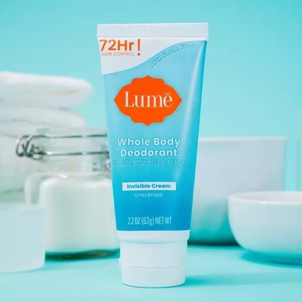 LUME Invisible Cream Tube Deodorant - Whole Body Deodorant for Arm, pits and Private - Aluminum-Free, Baking Soda Free, Hypoallergenic, Safe Beauty and Personal Care Lume