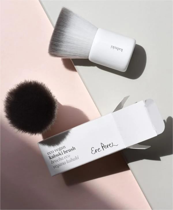 Ere Perez - Natural Eco Vegan Kabuki Makeup Brush | Multipurpose For Powder + Cream | Vegan Nylon Bristles, Cruelty-Free, Clean Beauty Beauty & Personal Care Ere Perez