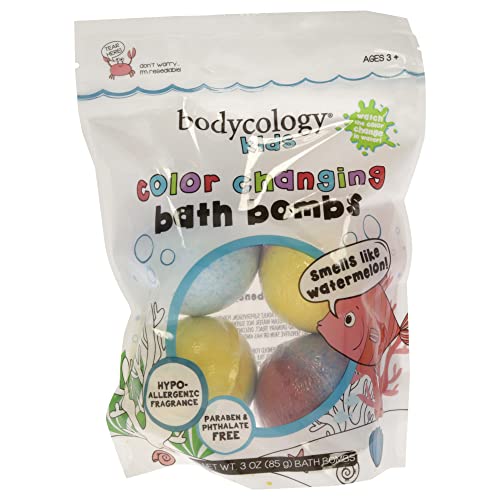 Bodycology Color Changing Bath Bombs - Watermelon Bath Bomb Kids 4 x 3 oz Beauty & Personal Care Bodycology