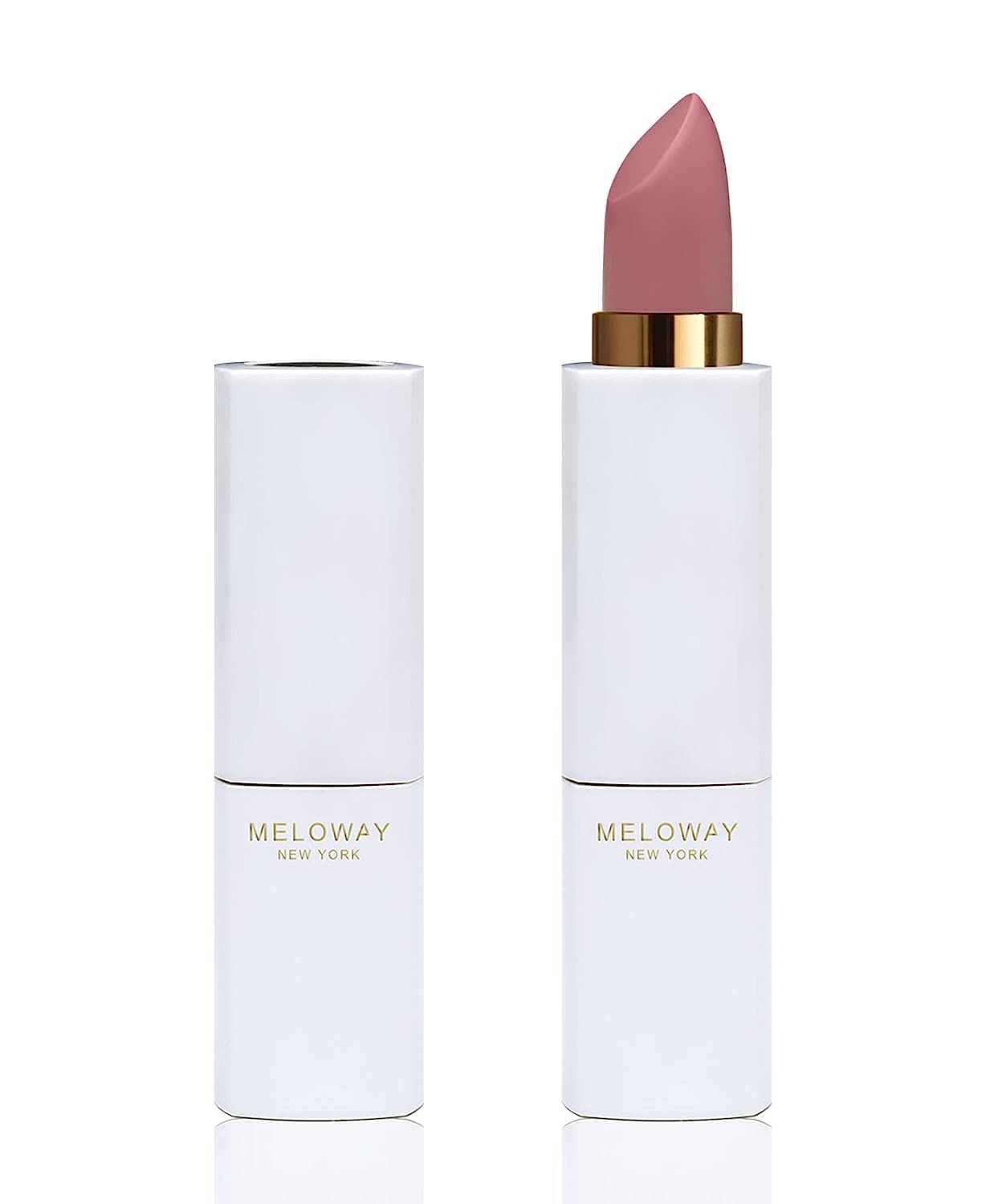 MELOWAY Hi-Rise Hydrating Matte Lipstick | Moisturizing, High-Pigment, Vegan Formula | Long-Lasting, Non-Drying, One-handed Capless Lipstick for Easy Beauty & Personal Care MELOWAY