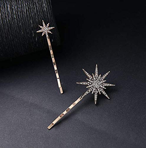 DNHCLL Moon Star Hexagram Crystal Hair Clips Set Women Lady Alloy Barrettes Hairpin Side Clip Hair Accessories Decorative Hair Accessoeies Headpieces Beauty & Personal Care DNHCLL