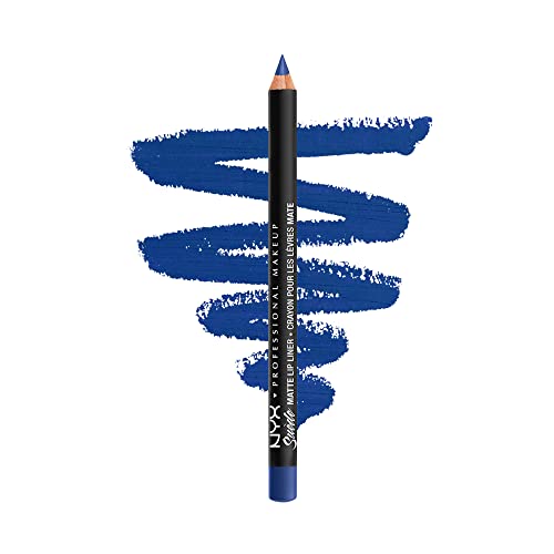 NYX PROFESSIONAL MAKEUP Suede Matte Lip Liner, Vegan Formula - Jet Set (True Blue) Beauty & Personal Care NYX PROFESSIONAL MAKEUP