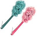 Evmliy 2Pack Back Scrubber for Shower, Loofah Sponge Brush Exfoliating Body, Long Handle Scrub Brush for Shower with Loofah on a Stick for Back Use Beauty & Personal Care Evmliy
