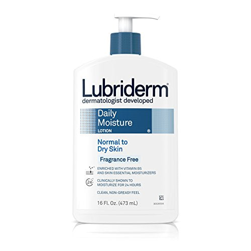 Lubriderm Daily Moisture Lotion, Fragrance-Free, 16 Fl. Oz (Pack of 6)