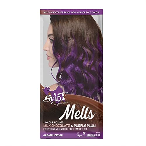 SPLAT MELTS COMPLETE KIT WITH BLEACH AND 2 SEMI-PERMANENT HAIR COLORS (Purple Plum & Milk Chocolate) Beauty & Personal Care Splat