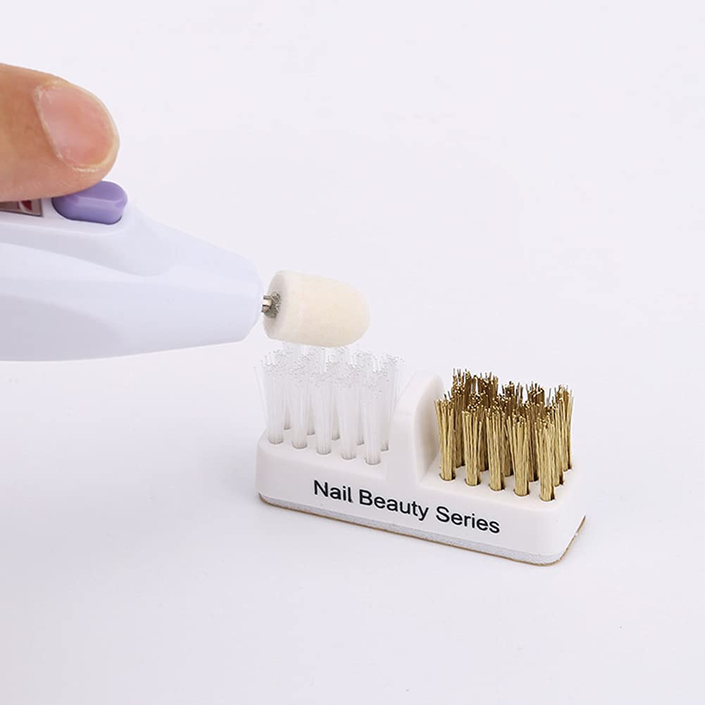 2Pcs Nail Art Drill Bit Cleaning Brushes 2-in-1 Copper and Soft Brushes Nail Art Tools for Nail Salon or Home Use, White Beauty & Personal Care luzen