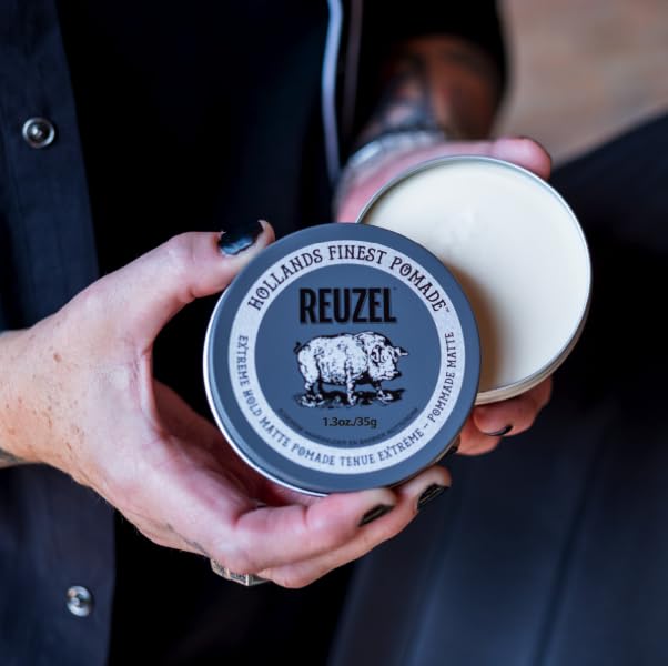 REUZEL Extreme Hold Matte Pomade, Strongest All Day Hold, Water Soluble Styling, Matte Finish & Flake Free, Easy To Wash Out, For All Hair Types Beauty & Personal Care REUZEL