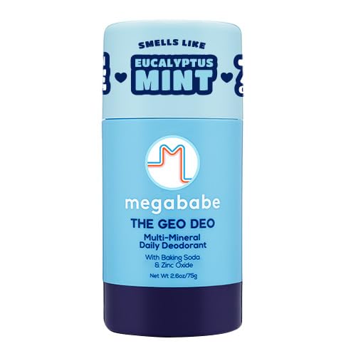 Megababe Daily Deodorant - The Geo Deo with 72 hour Odor Protection, Vacation and Hot Weather Essential, Multi-Minerals, Aluminum-Free, All Natural Beauty and Personal Care Megababe