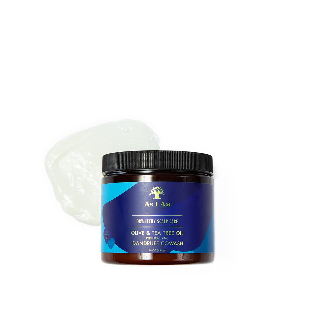 As Am Dry & Itchy Scalp Care Cowash - 16 ounce - Enriched with Zinc Pyrithione, Olive Oil, and Tea Tree Oil - Fights Dandruff and Seborrheic