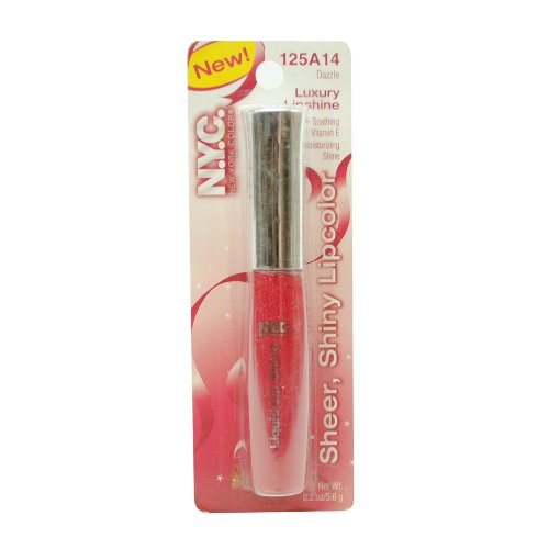 N.Y.C. LUXURY SHINE SHEER, SHINY LIP COLOR #125A14 DAZZLE Beauty & Personal Care NYC