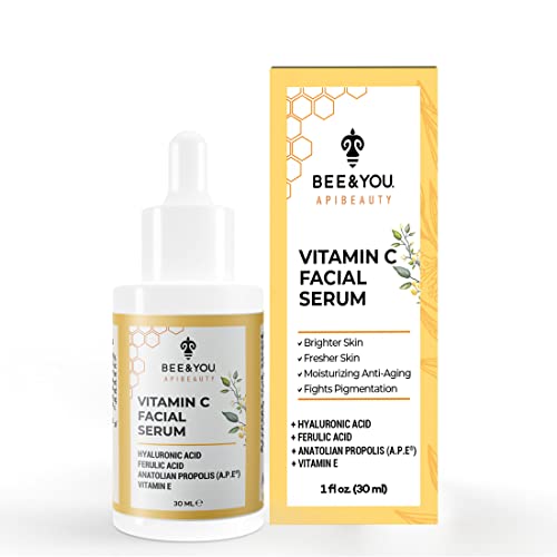Bee and You Vitamin C Face Serum | Moisturizing Anti Aging, Reduce the Appearance of Dark Spots, Glow Up Skin Brightener with Propolis, Vitamin E Beauty & Personal Care BEE & YOU