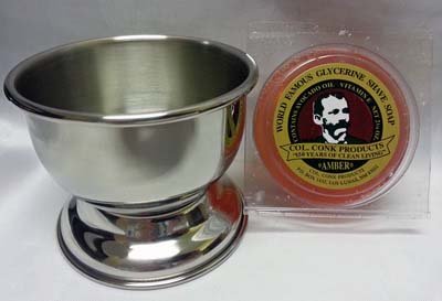 Col Ichabod Conk CHROME Shave Mug cup bowl with Colonel Conk Shaving Soap Beauty and Personal Care GBS