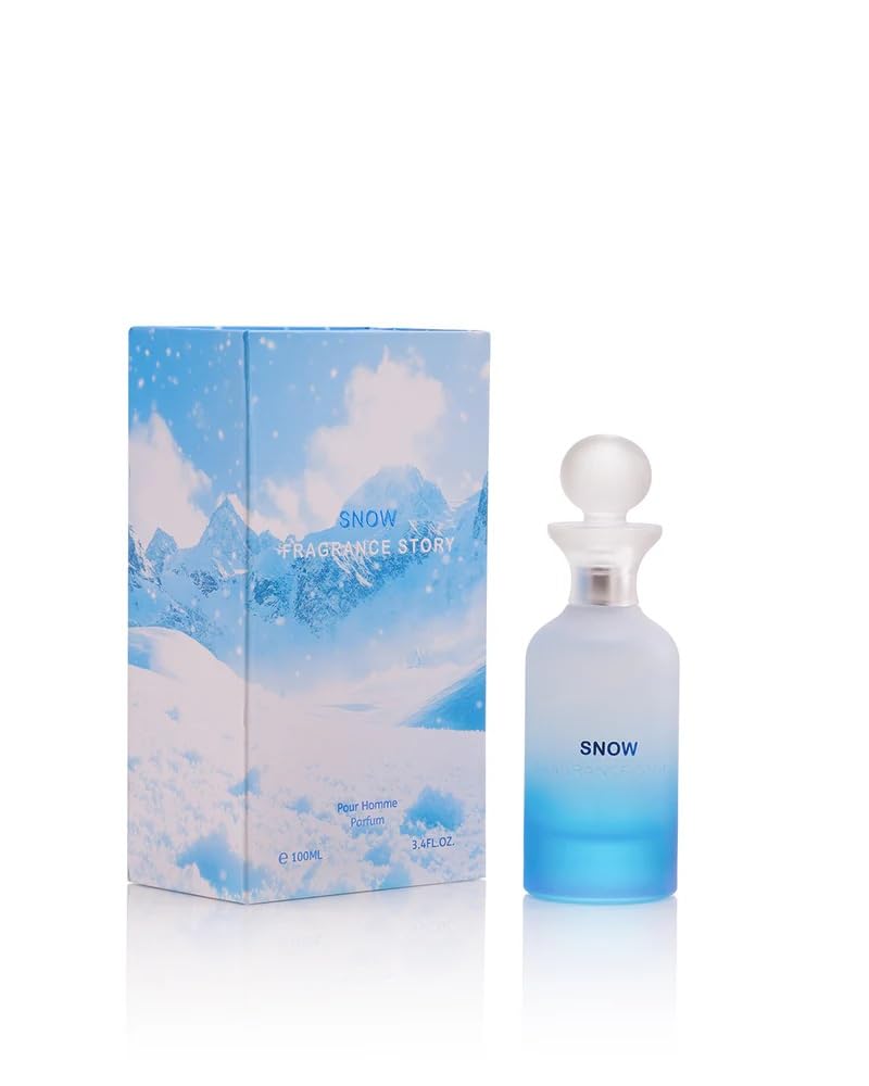 FRAGRANCE STORY SNOW for Men - Eau de Parfum Spray, Fresh Citrus Woody Scent, Long-Lasting Parfum, 100 ml / 3.4 fl oz Beauty & Personal Care FRAGRANCE STORY