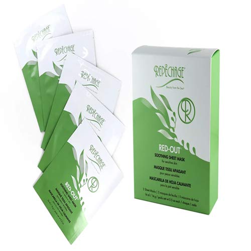 Repêchage Red?Out Soothing Sheet Mask - Hydrating Seaweed Facial Mask with Aloe, Hyaluronic Acid & Mirabilis Jalapa - Calming, Comforting, Cooling