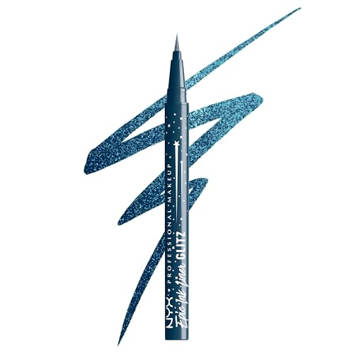 NYX PROFESSIONAL MAKEUP Epic Ink Glitz Liner, Waterproof Metallic Liquid Eyeliner with Vegan Formula - Denim Dazzle (Shimmer Deep Navy) Beauty & Personal Care NYX PROFESSIONAL MAKEUP
