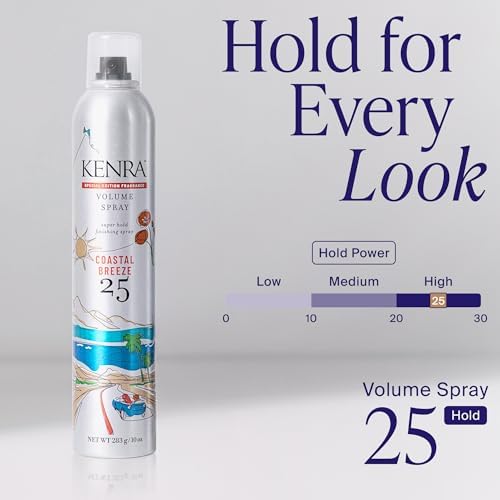 Kenra Professional Volume Spray 25 Coastal Breeze 80% | Super Hold Finishing & Styling Hairspray | Flake-free & Fast-drying | Wind & Humidity