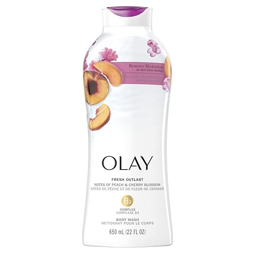 Olay Fresh Outlast Paraben Free Body Wash with Energizing Notes of Peach and Cherry Blossom, 650 mL Beauty & Personal Care Olay