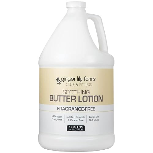 Ginger Lily Farms Club & Fitness Soothing Butter Lotion for Dry Skin, 100% Vegan & Cruelty-Free, Fragrance Free, 1 Gallon (128 fl oz) Refill Beauty & Personal Care Ginger Lily Farms