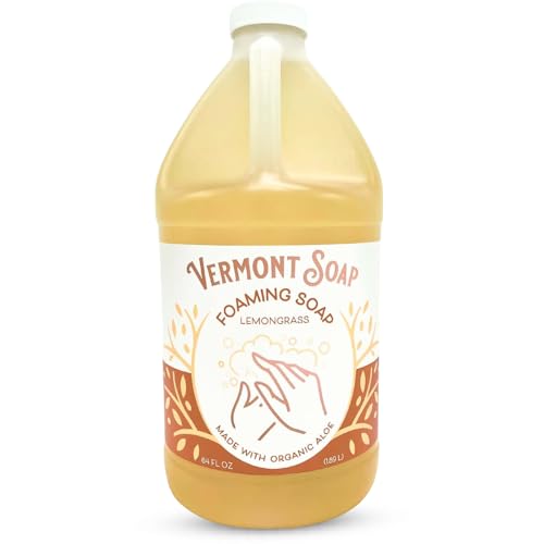 VERMONT SOAP Organic Lemongrass Zen Foaming Hand Soap - Natural Moisturizing Soap for Dry Skin - Fragrance Free Liquid Bathroom Hand Soap - Lemongrass Beauty & Personal Care VERMONT SOAP