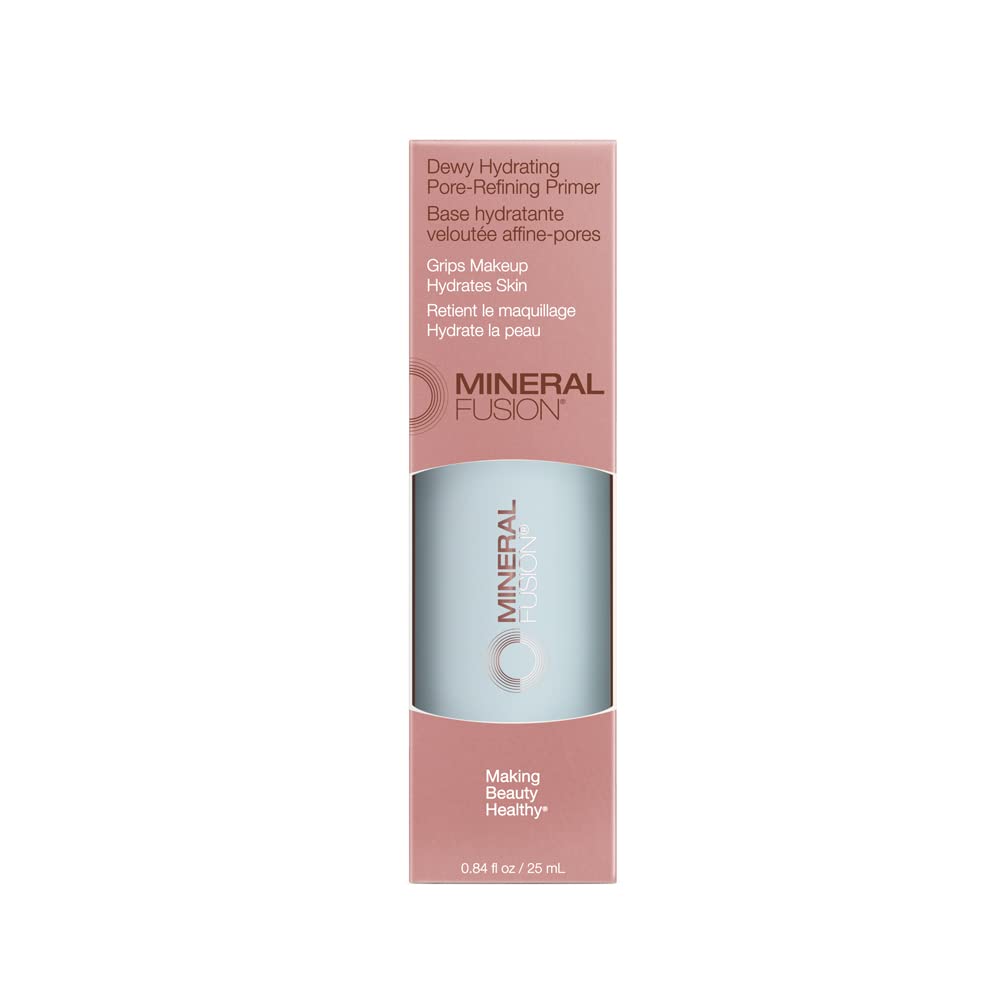 Mineral Fusion Dewy Hydrating Pore-Refining Face Primer 0.84 fl oz, Lightweight, Hydrating Primer Plumps Skin with Blue Light Protection