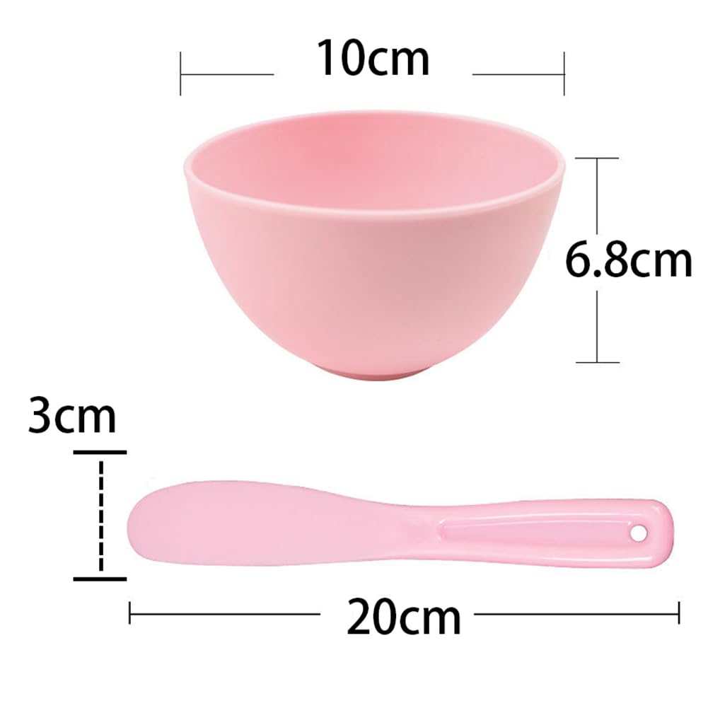BFLCTTBD 2 Pairs Pink Face Mask Mixing Bowl Set Silicone Mixing Bowl Spatula For Face Mask Small Flexible Rubber Spa Facial Face Mask Mixing Bowl Beauty & Personal Care BFLCTTBD
