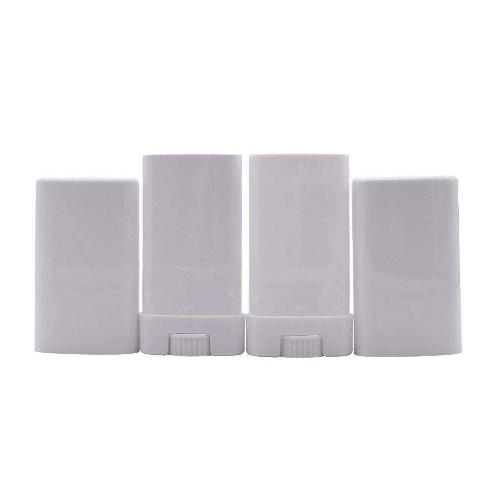 Healthcom 15pcs 15ml White Plastic Deodorant Containers 0.5 Oz New Empty Oval Lip Balm Tubes Twist-Up Deodorant Container for Lipstick Crayon Beauty and Personal Care Healthcom