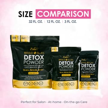 Esha Braid N Slay Detox Powder - Scalp Cleanser for Braids, Locs & Twists - Removes Buildup, Odor & Prewashes Synthetic Hair - Non-Stripping,