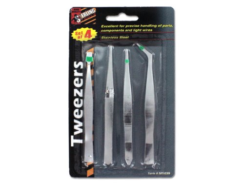 24 Packs of 4 Pack tweezers Beauty and Personal Care Sterling
