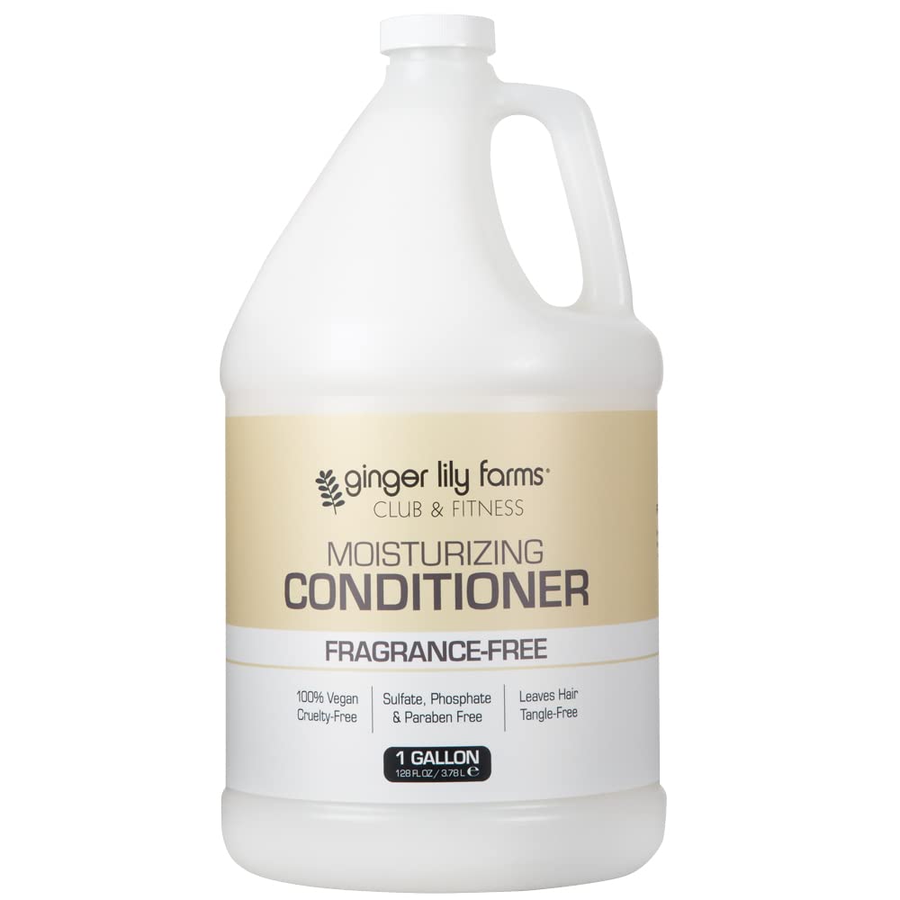 Ginger Lily Farms Club & Fitness Moisturizing Conditioner for Dry Hair, 100% Vegan & Cruelty-Free, Fragrance Free, 1 Gallon (128 fl oz) Refill Beauty and Personal Care Ginger Lily Farms