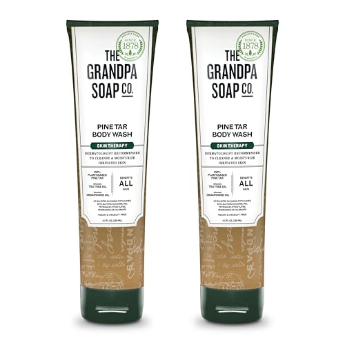 The Grandpa Soap Company Pine Tar Body Wash - Dermatologist Recommended to Cleanse & Moisturize Irritated Skin, Deodorizing Power, With Pine Tar & Tea Beauty & Personal Care The Grandpa Soap Company