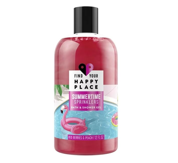 Find Your Happy Place Bubble Bath and Shower Gel Summertime Sprinklers 12 fl. oz., Pink Beauty and Personal Care Find Your Happy Place