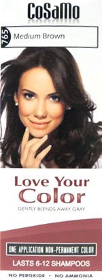 CoSaMo Love Your Color, No Ammonia, No Peroxide Hair Color, #765 Medium Brown (Pack of 3) Comparable to Loving Care Beauty & Personal Care Cosamo Color Your Hair