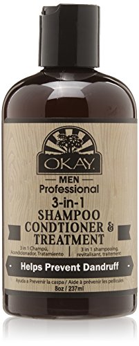 Okay 3 In 1 Men Shampoo Conditioner Treatment, natural scent 8 Ounce Beauty & Personal Care OKAY