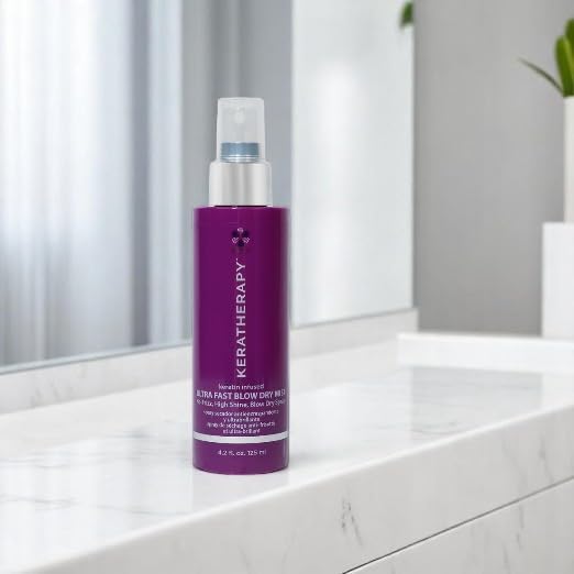 Ultra Fast Blow Dry Mist Perfect Blowout for Hair, 4.2 fl. oz., 125 ml - Keratin Infused Blow Dry Spray for Styling & Frizz-free Styling Beauty & Personal Care KERATHERAPY