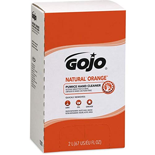 GOJO 7255 NATURAL ORANGE Pumice Hand Cleaner Refill, Citrus Scent, 2000mL, 4/Carton