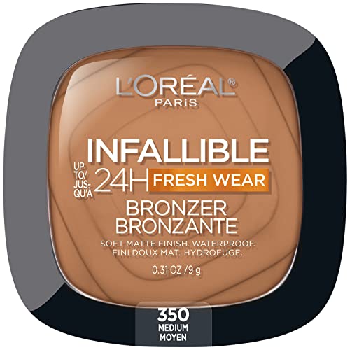 L'Oreal Paris Infallible Up to 24H Fresh Wear Soft Matte Longwear Bronzer. Waterproof, heatproof, Transfer, humidity and sweatproof, Medium, 0.31 oz Beauty & Personal Care L'Oreal Paris