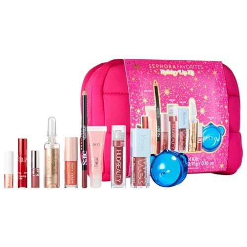Sephora Holiday Lip Value Set: 10-Piece Lip Gloss, Liner, Oil & Treatment Collection with Kosas, Saie, Fenty Beauty & More Beauty & Personal Care SEPHORA