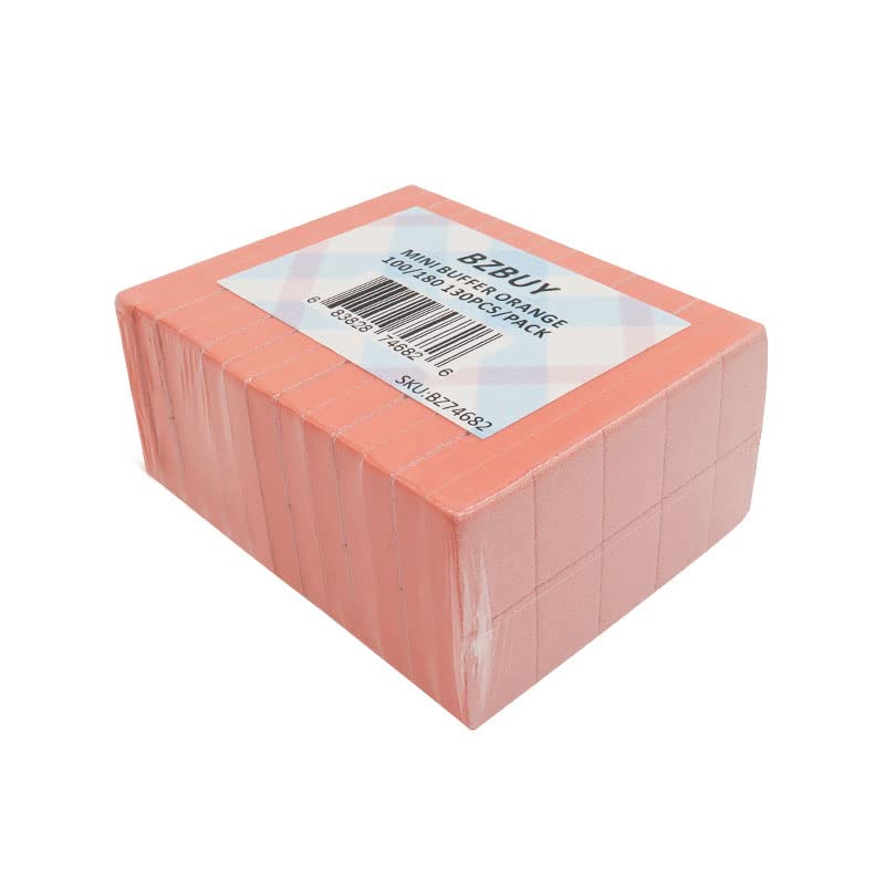 Bzbuy Nail Mini Orange Buffer Block File 100/180 Grit 2 Sided (130 Count) Beauty & Personal Care Bzbuy