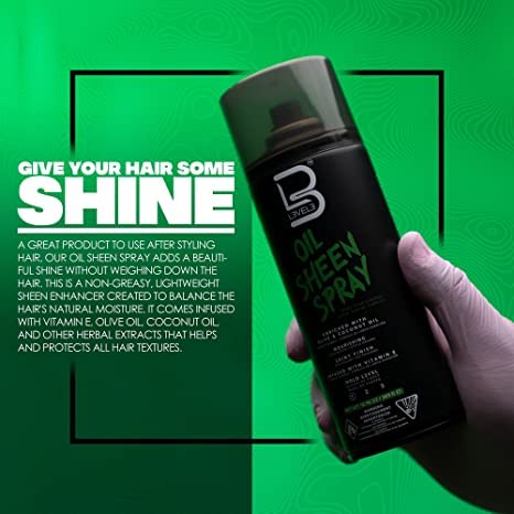 L3 Level 3 Oil Sheen Spray - Adds Shine to Hair After Styling - Infused with Vitamin E, Olive and Coconut Oil and Herbal Extracts Level Three Oil Beauty & Personal Care L3