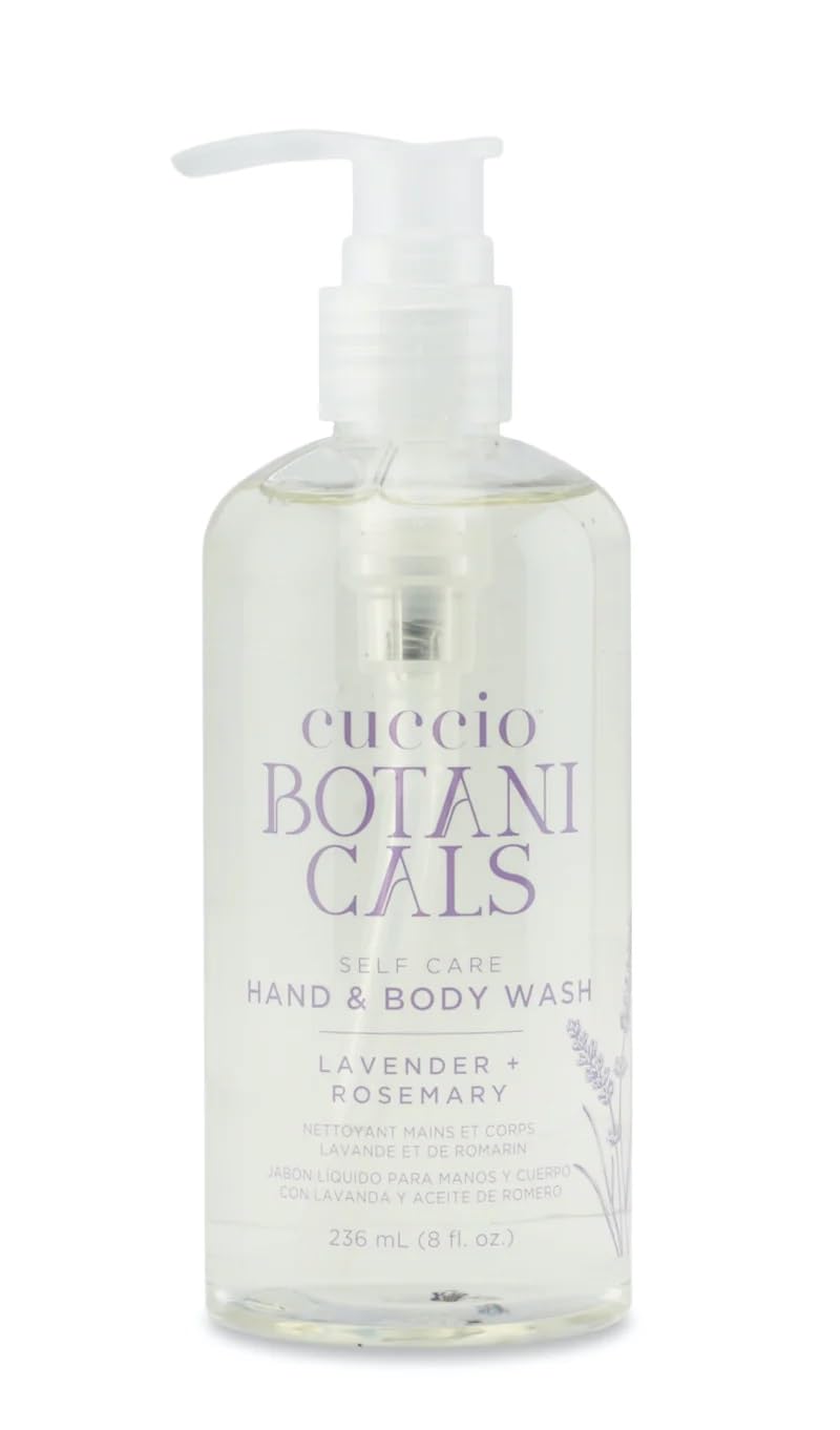 Cuccio Botanicals Hydrating Hand & Body Wash, Lavender & Rosemary, 8 oz - Nourishing and Soothing Cleanser for Soft, Refreshed Skin Beauty & Personal Care Cuccio