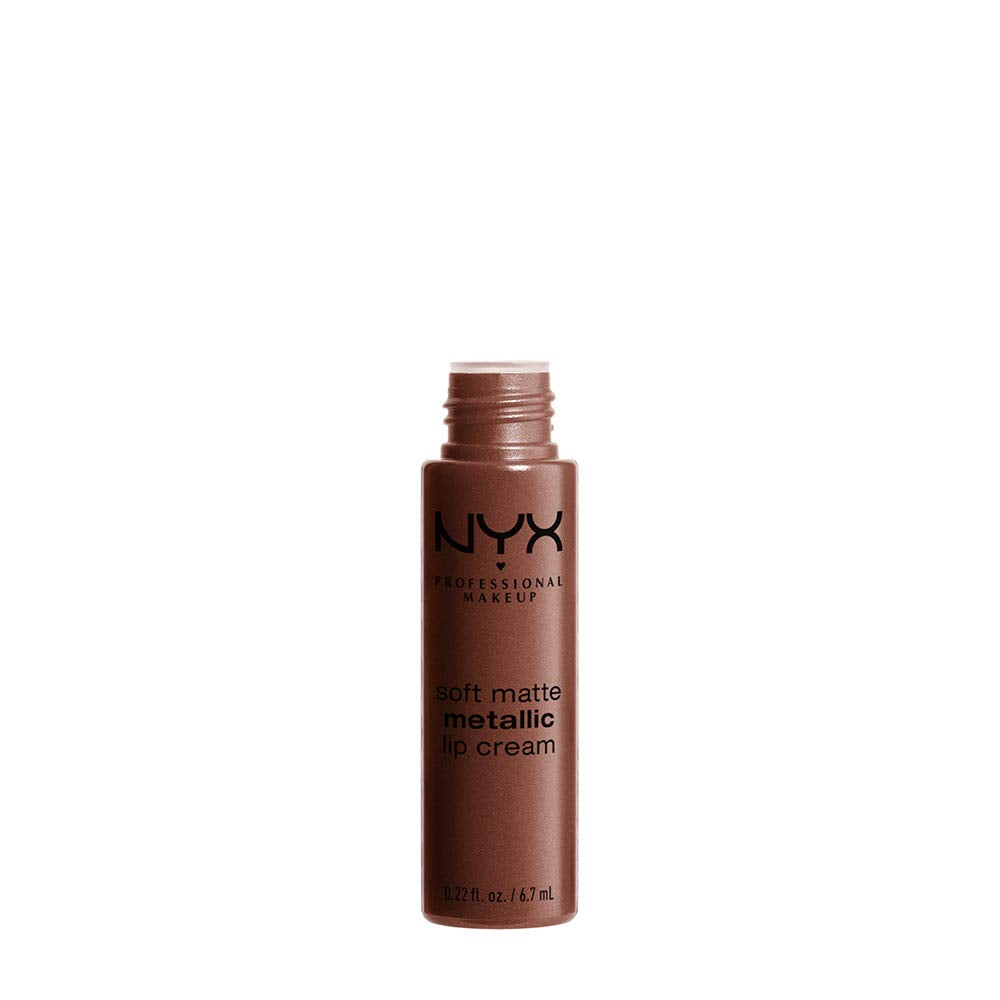 NYX PROFESSIONAL MAKEUP Soft Matte Metallic Lip Cream, Liquid Lipstick - Dubai (Medium Cool Brown) Beauty & Personal Care NYX PROFESSIONAL MAKEUP
