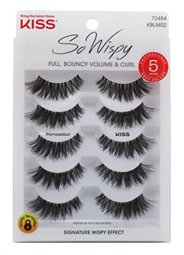 Kiss So Wispy Pompadour Lashes 5 Pairs (Pack of 2) Beauty & Personal Care KISS