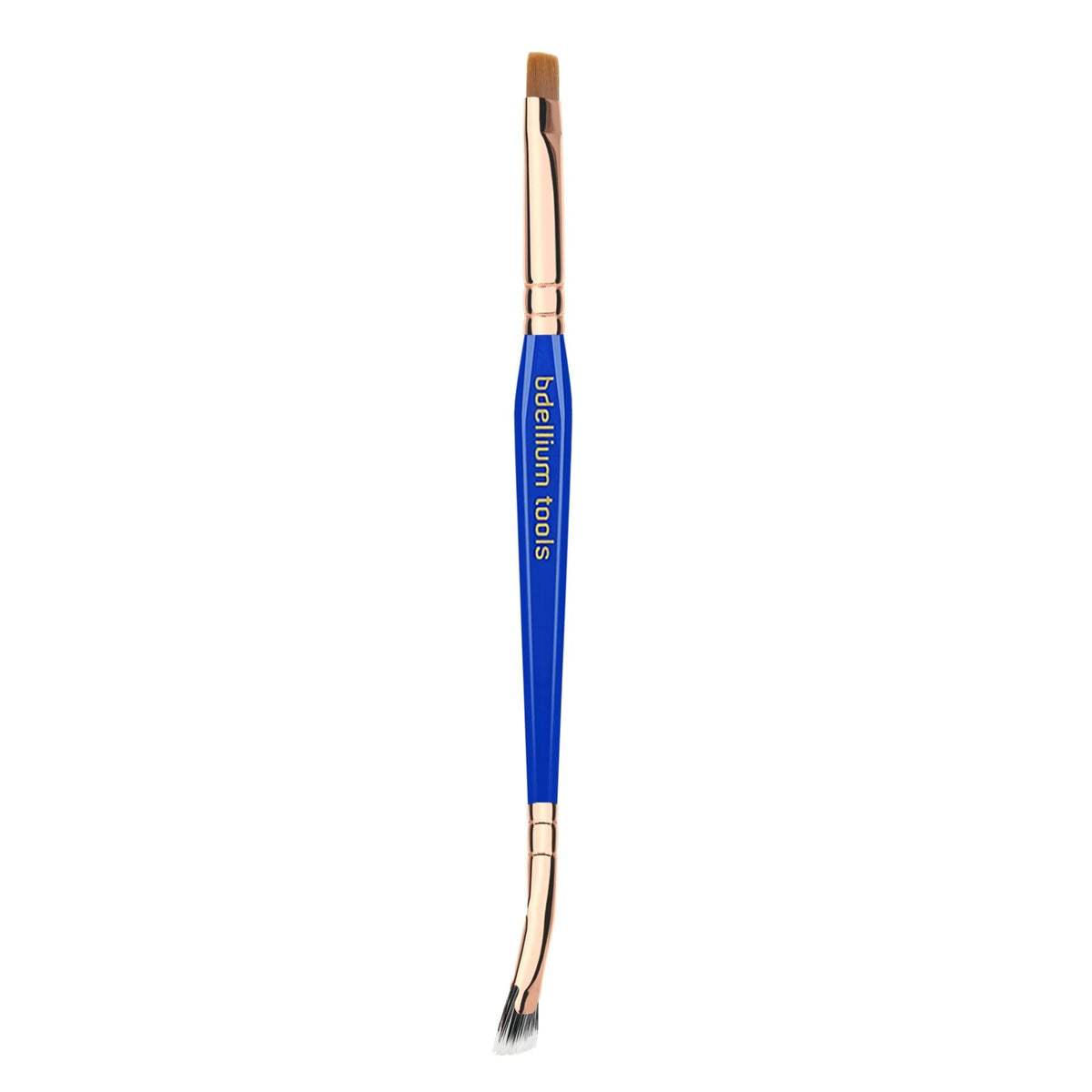 Bdellium Tools Professional Makeup Brush - Golden Triangle 727 Double-Ended Bent Lash Fan/Flat Definer - With All-Vegan Synthetic Fibers, For Clean