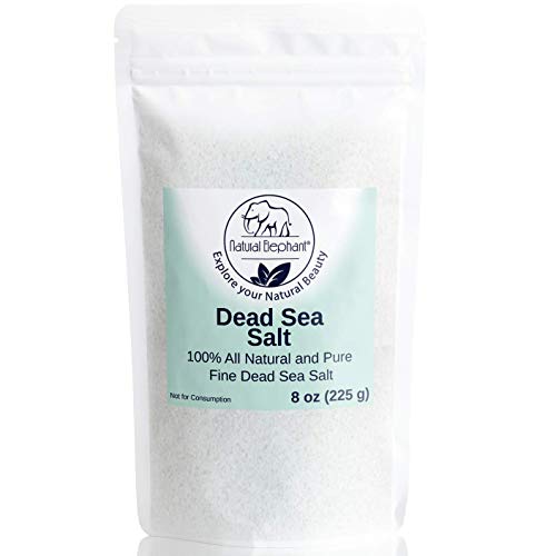 Natural Elephant Dead Sea Bath Salt - 8oz Travel Size - 100% Natural and Pure - Fine Grain - Ideal for Baths and Soaks Beauty and Personal Care Natural Elephant